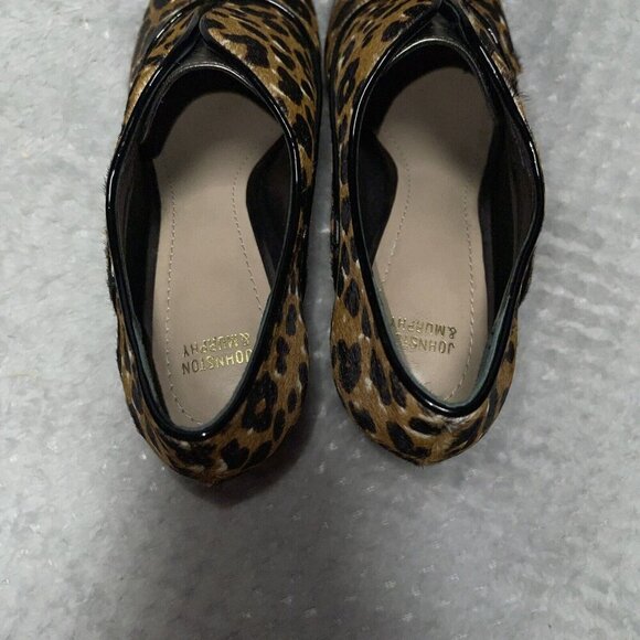 WOMENS  SHOES SZ 9 GENUINE Hair calf  JOHNSTON MURPHY LEOPARD Ankle Boots - Picture 7 of 12